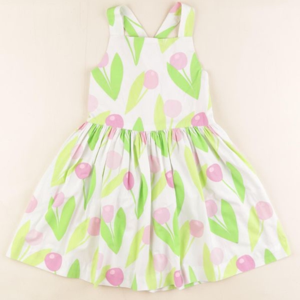 Jacadi floral dress, size 4A 104 cm, 100% Cotton ,Tulip Print